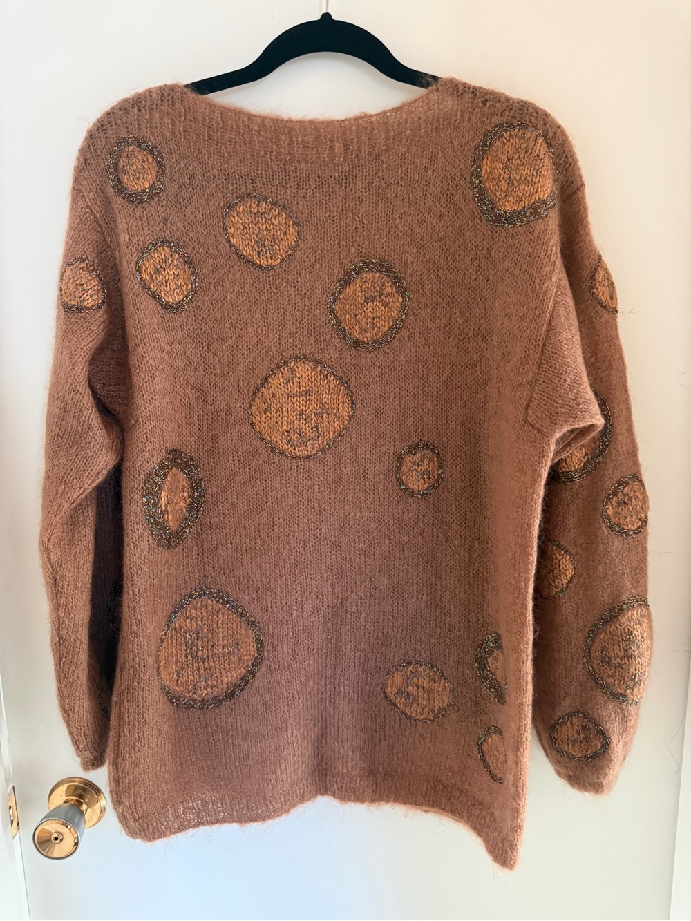The Angora Room Vintage Mohair Sweater Pink Metallic Polka Dot Oversized